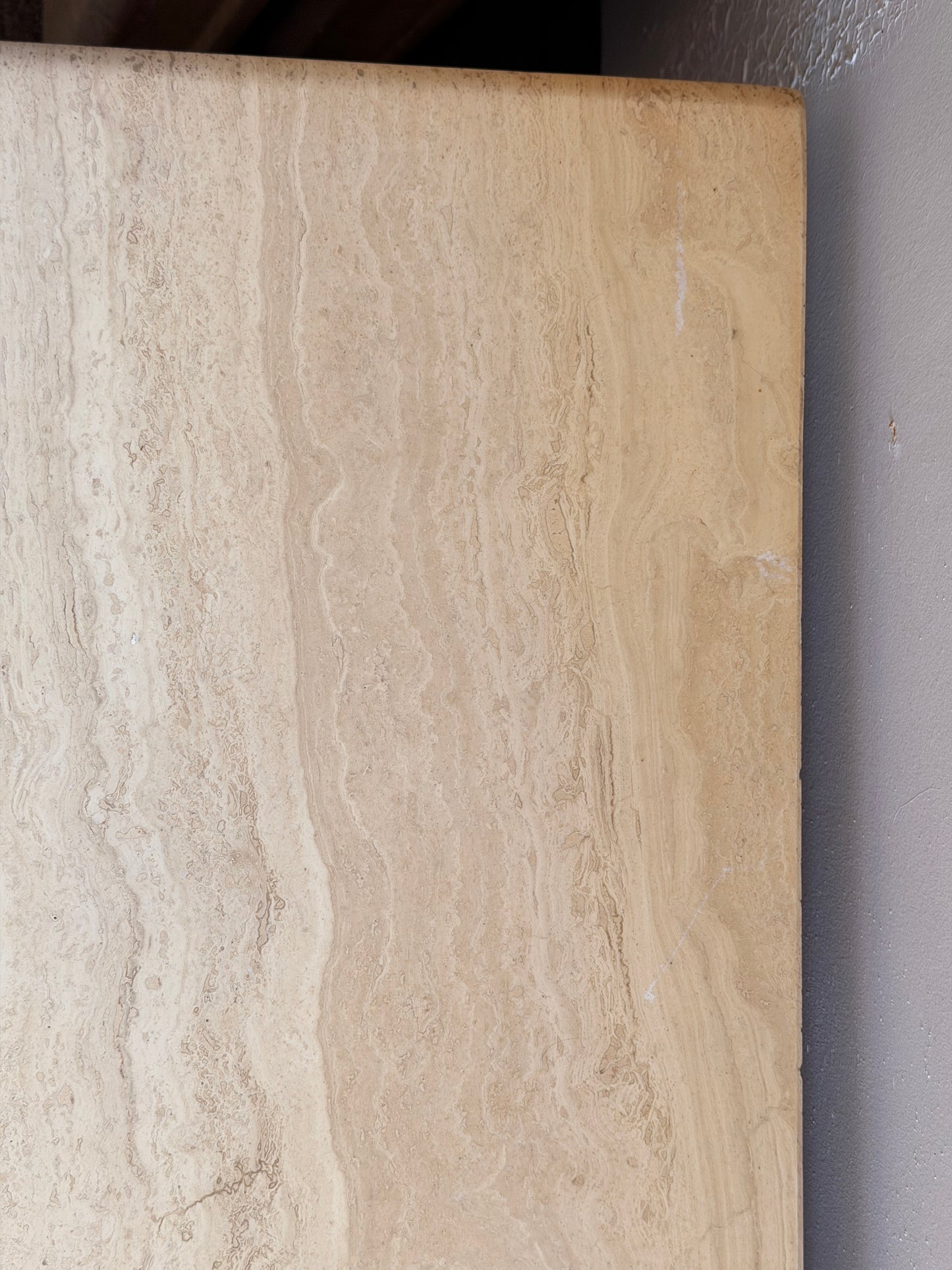 Vintage Italian Travertine Table #1
