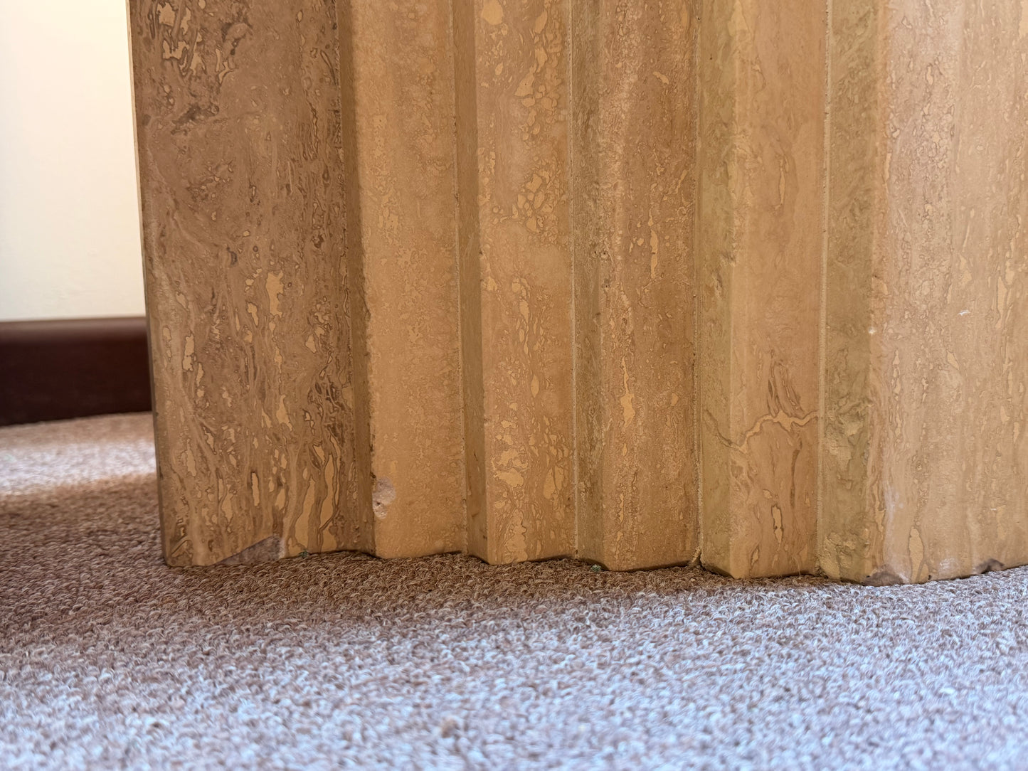 Vintage Italian Travertine Table #1