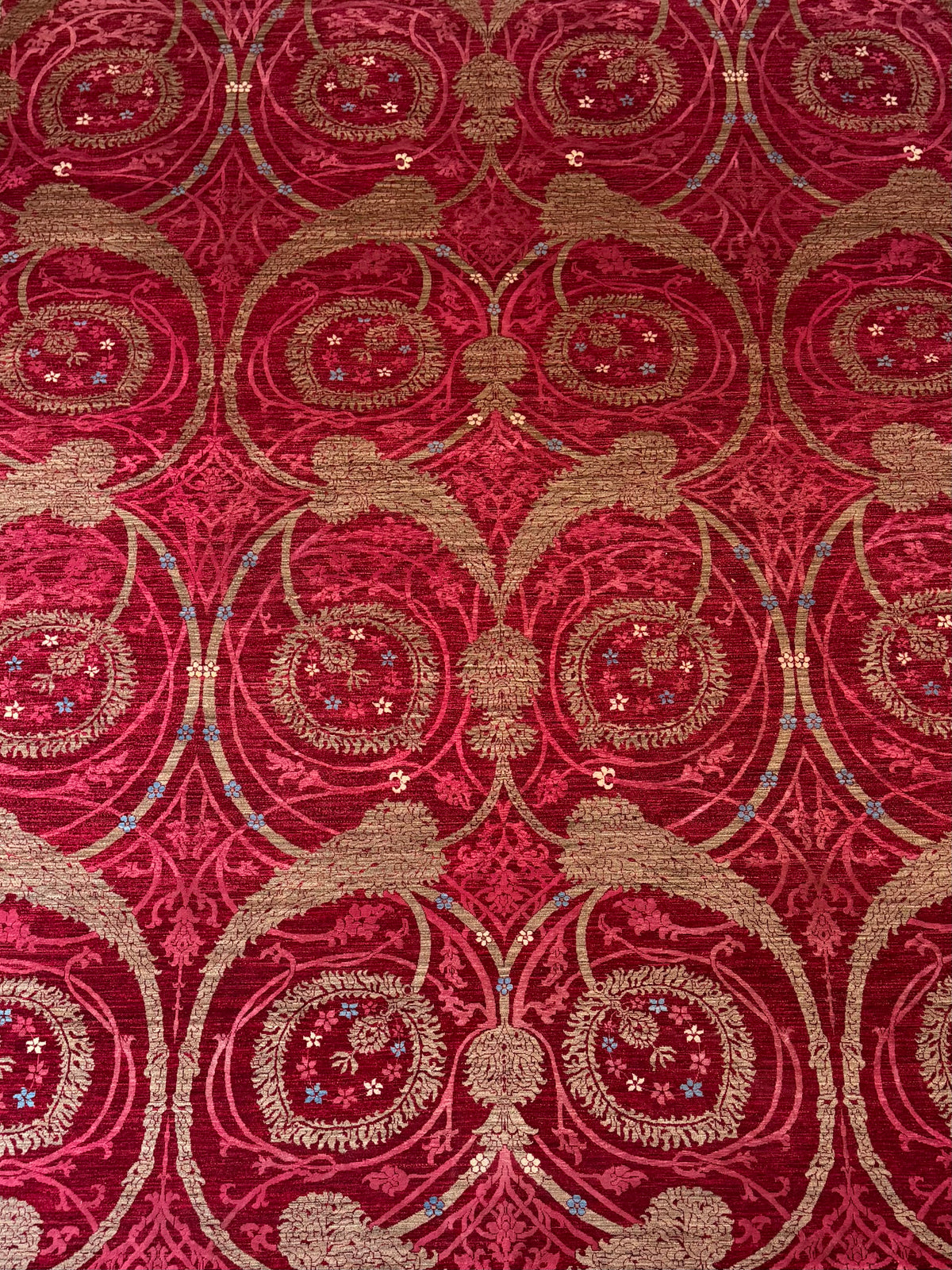 Persian Wool & Silk Rug in Crimson Red
