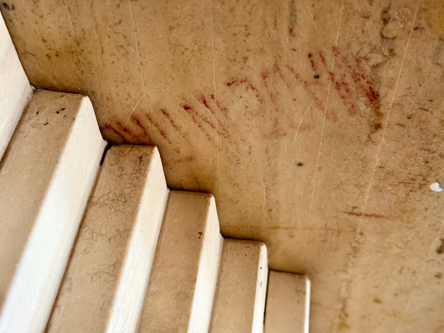 Vintage Italian Travertine Table #1