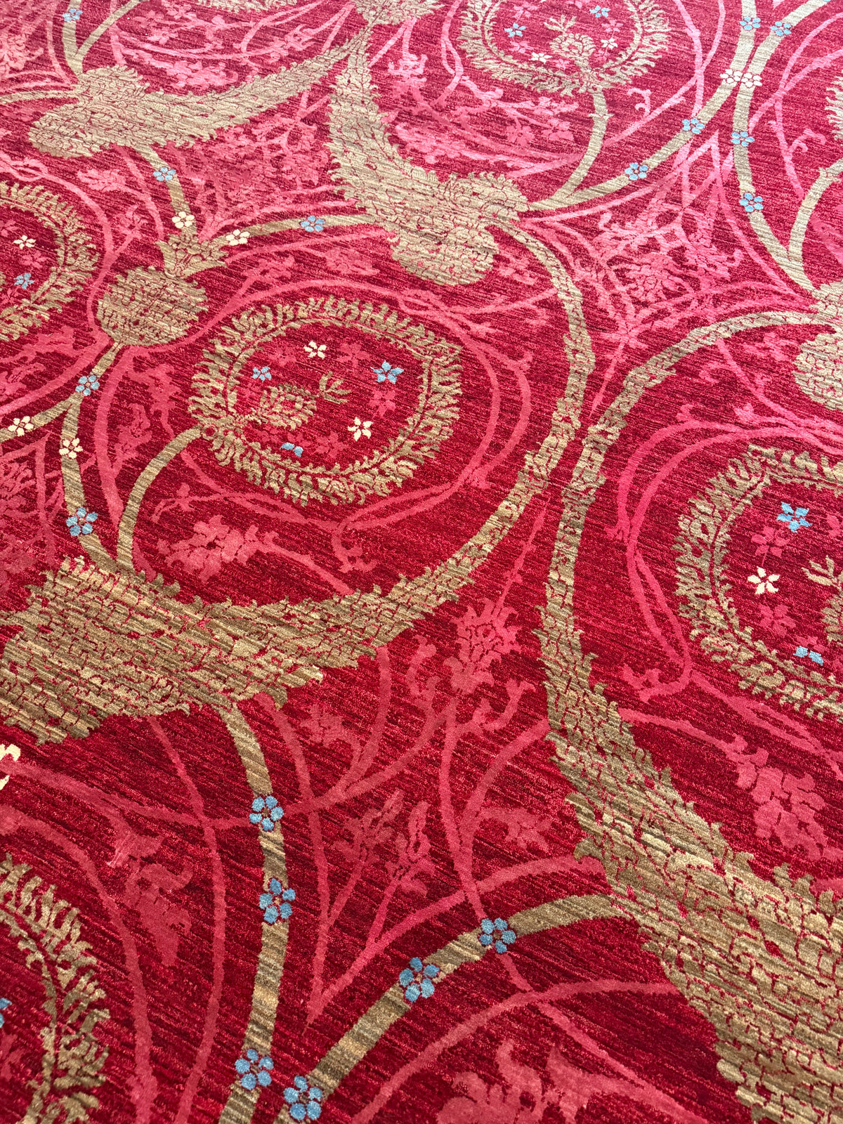 Persian Wool & Silk Rug in Crimson Red