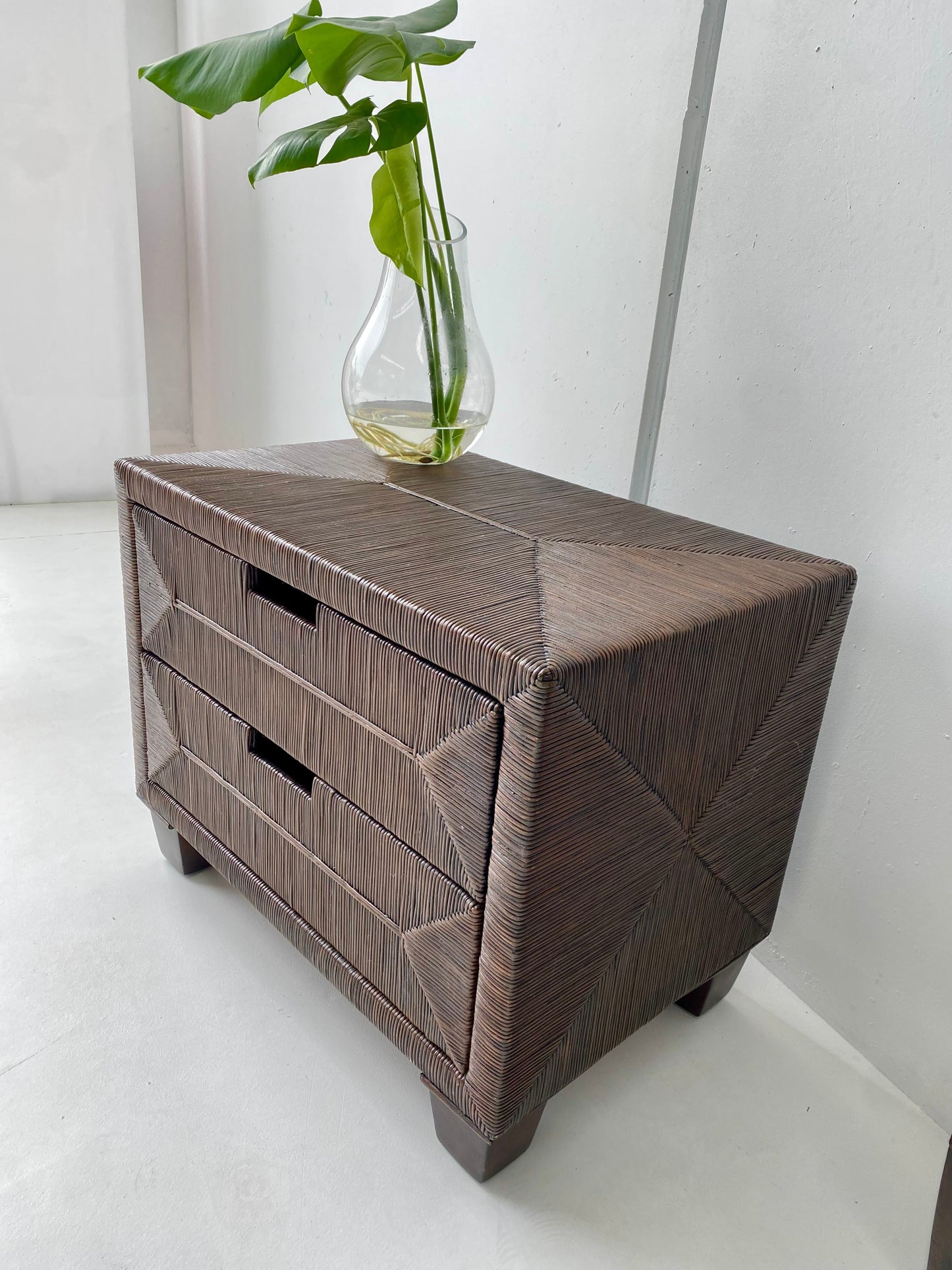 Pencil Reed Wicker Bedside Tables