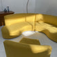 Curved Large Three-Piece Yellow Sofa Set
