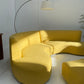 Curved Large Three-Piece Yellow Sofa Set