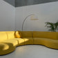 Curved Large Three-Piece Yellow Sofa Set