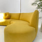 Curved Large Three-Piece Yellow Sofa Set