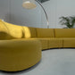 Curved Large Three-Piece Yellow Sofa Set