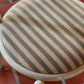 Lacquered Timber Ladderback Chairs with Stripe Upholstery