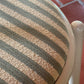 Lacquered Timber Ladderback Chairs with Stripe Upholstery