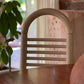 Lacquered Timber Ladderback Chairs with Stripe Upholstery