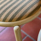 Lacquered Timber Ladderback Chairs with Stripe Upholstery