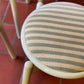Lacquered Timber Ladderback Chairs with Stripe Upholstery
