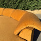 Curved Caramel Velvet Sofa