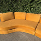 Curved Caramel Velvet Sofa