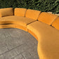 Curved Caramel Velvet Sofa