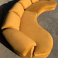 Curved Caramel Velvet Sofa