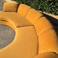 Curved Caramel Velvet Sofa