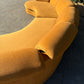 Curved Caramel Velvet Sofa
