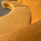 Curved Caramel Velvet Sofa