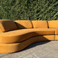 Curved Caramel Velvet Sofa