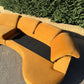 Curved Caramel Velvet Sofa