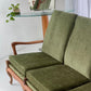 Restored Vintage Green Three-Seater Sofa & Armchairs