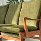Restored Vintage Green Three-Seater Sofa & Armchairs