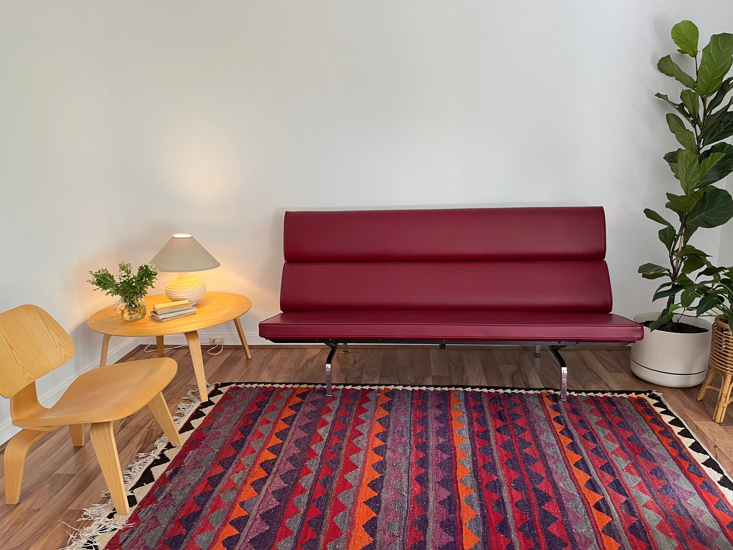 Eames Crimson Compact Sofa by Herman Miller