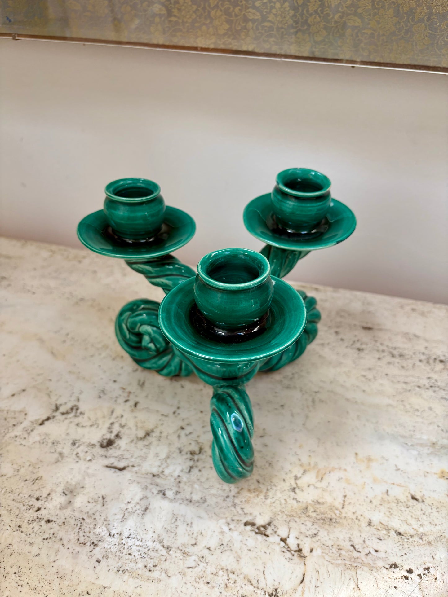 French Ceramic Candlestick