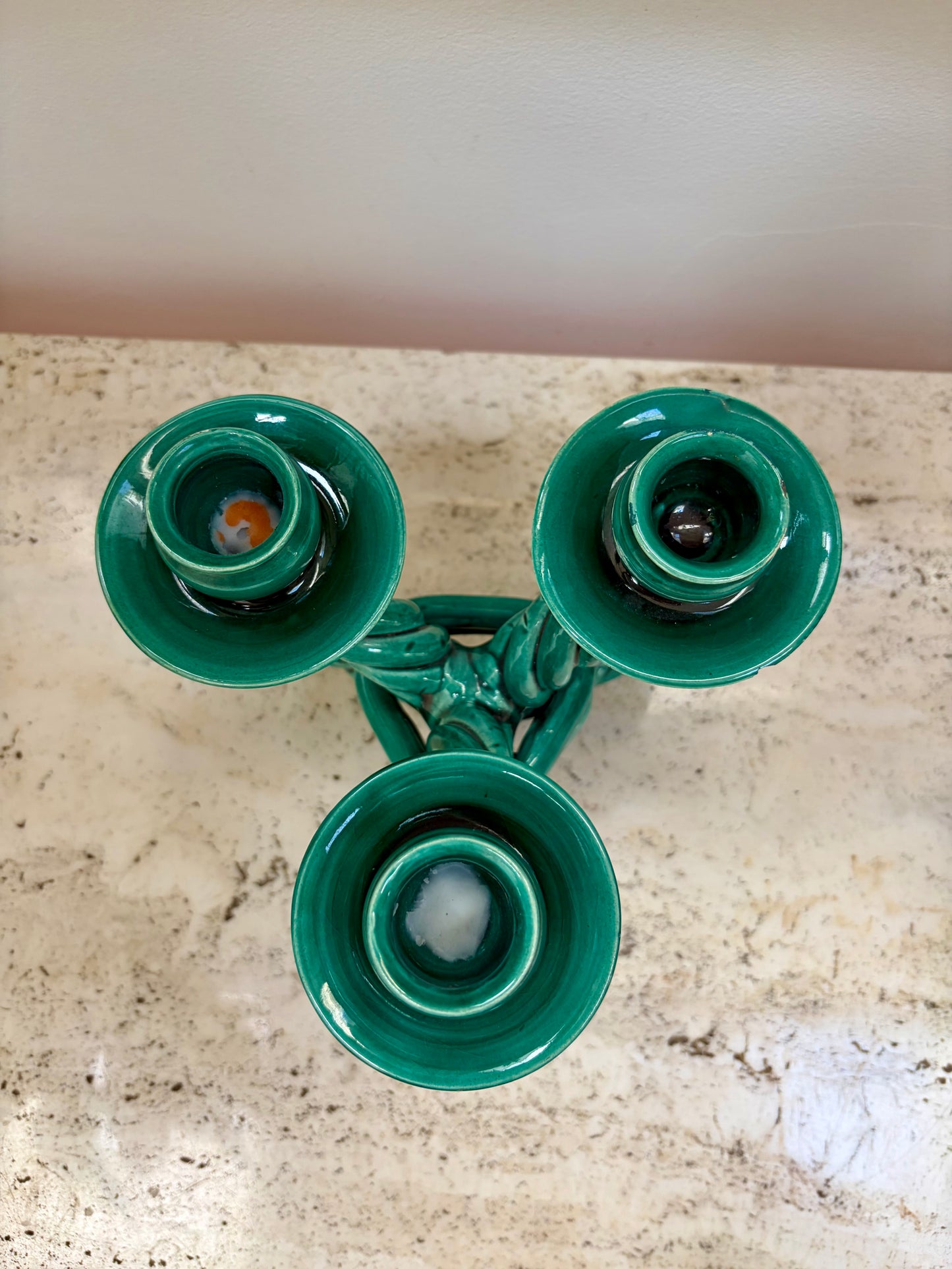 French Ceramic Candlestick