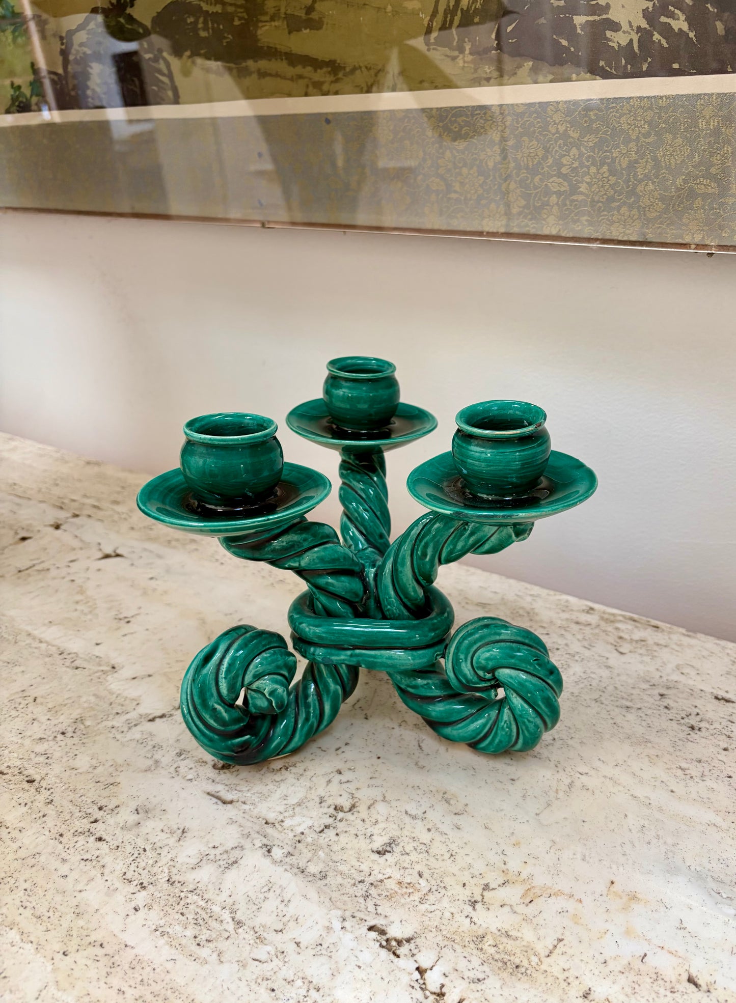 French Ceramic Candlestick