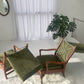 Restored Vintage Green Three-Seater Sofa & Armchairs