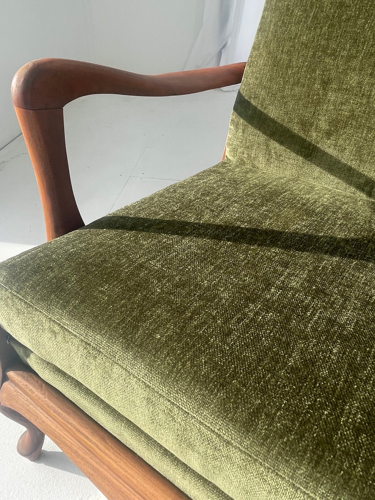 Restored Vintage Green Three-Seater Sofa & Armchairs