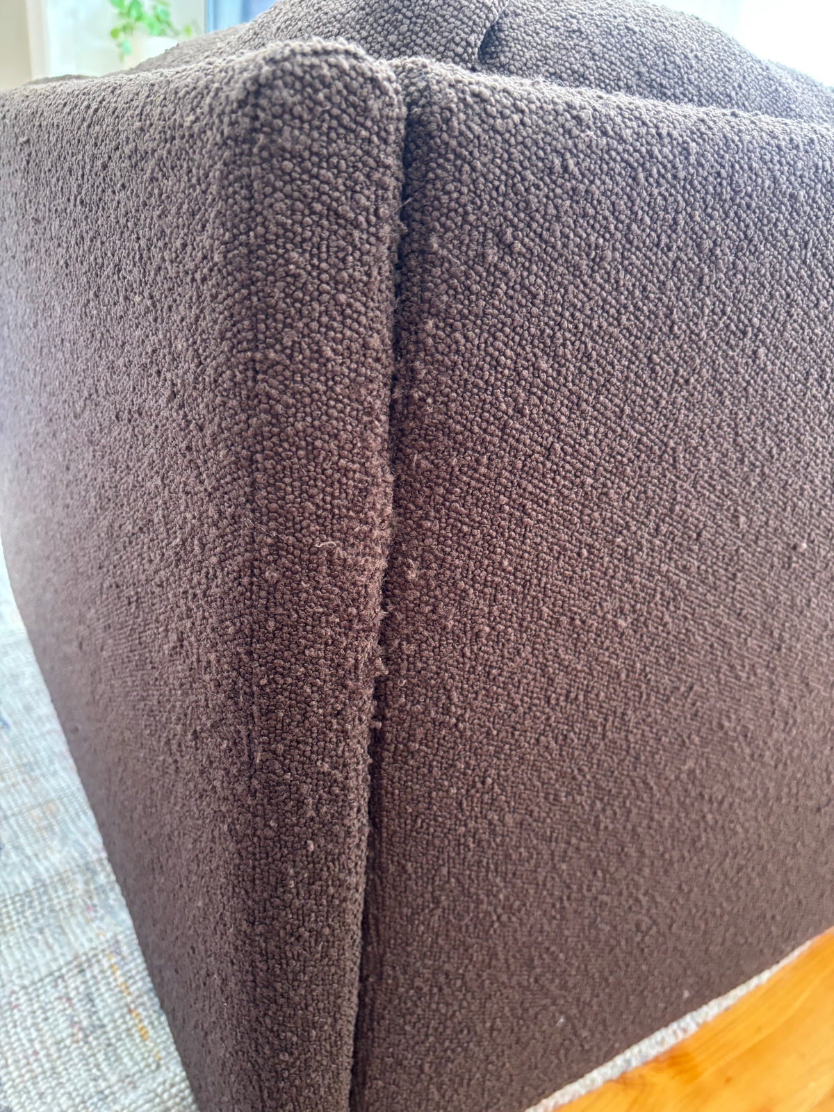 Custom Brown Boucle Sofa