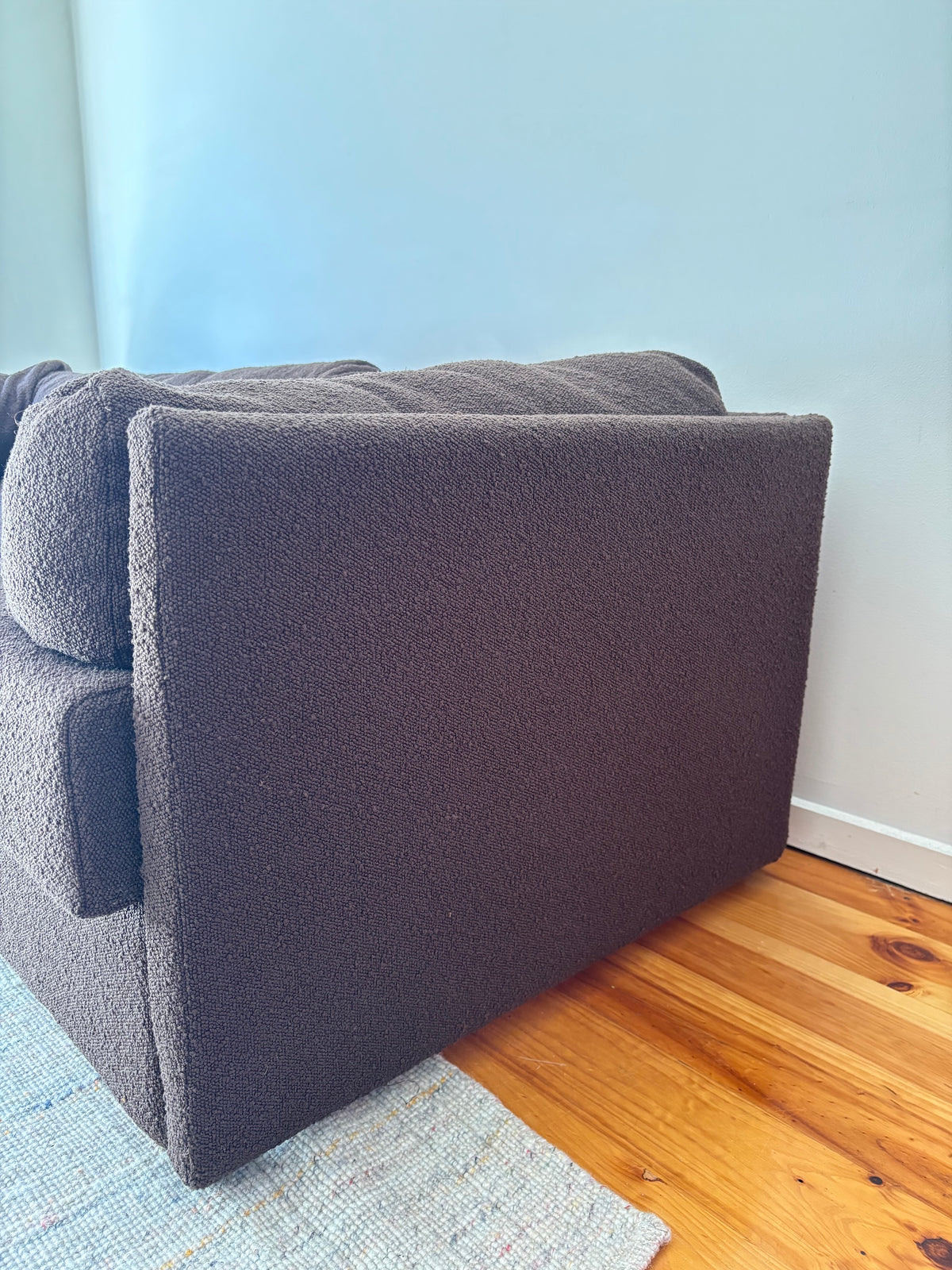 Custom Brown Boucle Sofa