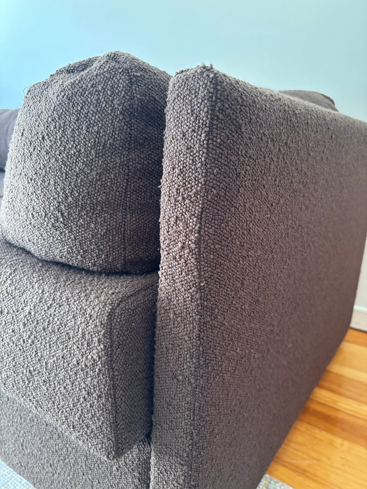 Custom Brown Boucle Sofa