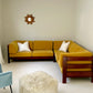 Mustard Velvet Modular Sofa & Ottoman Set