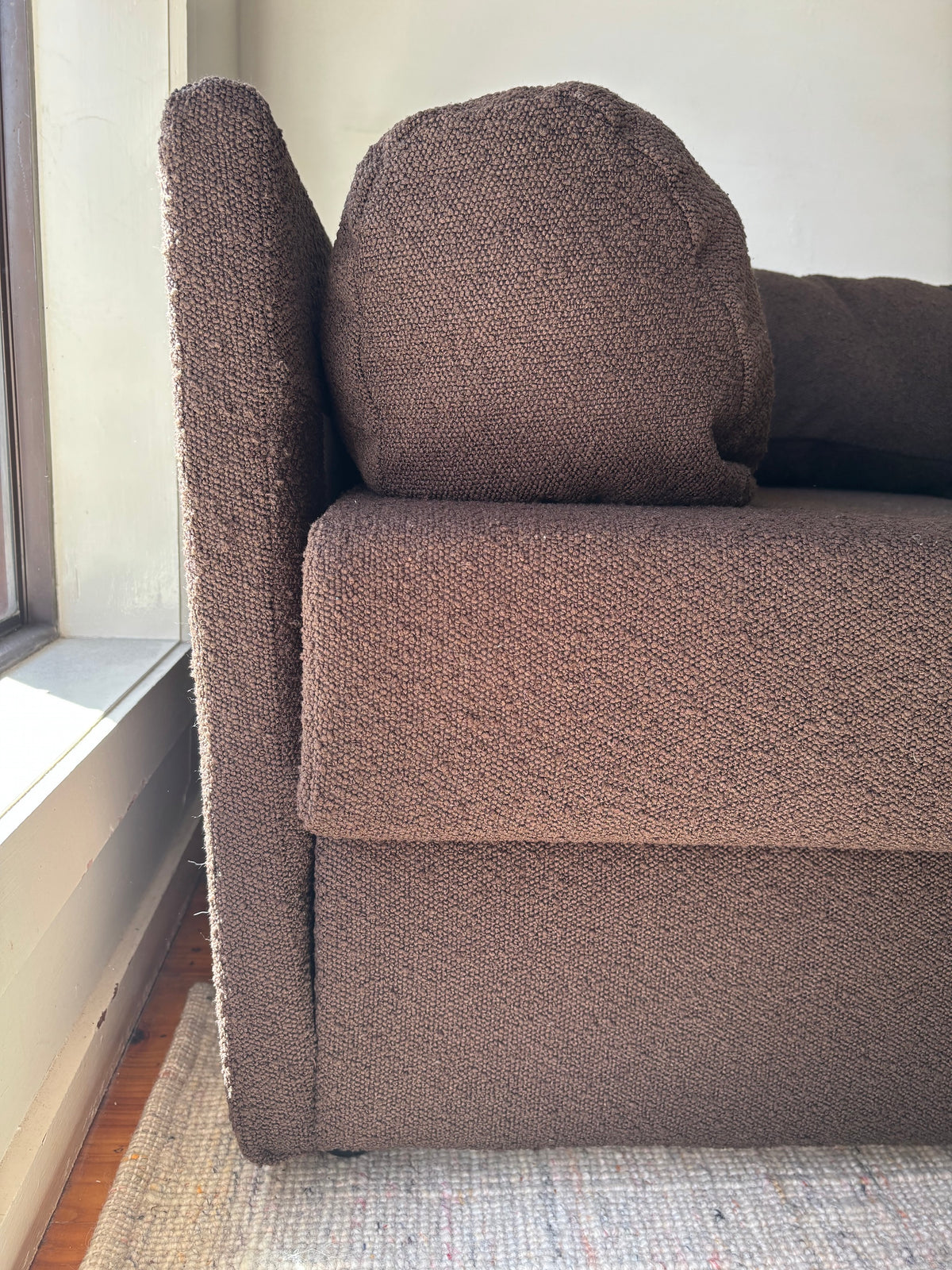 Custom Brown Boucle Sofa