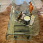 Fiam Italia Curved Glass Coffee Table with Magazine Rack