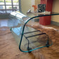 Fiam Italia Curved Glass Coffee Table with Magazine Rack