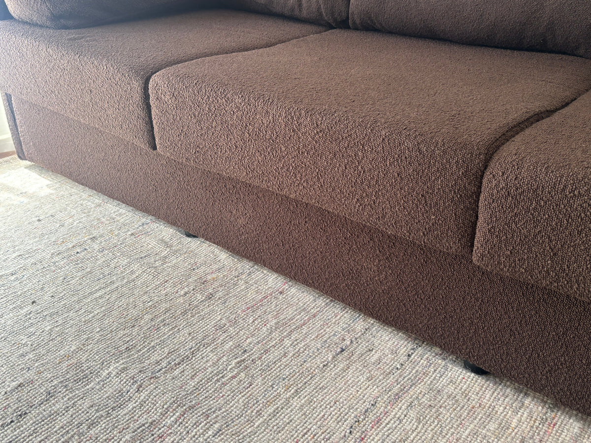 Custom Brown Boucle Sofa