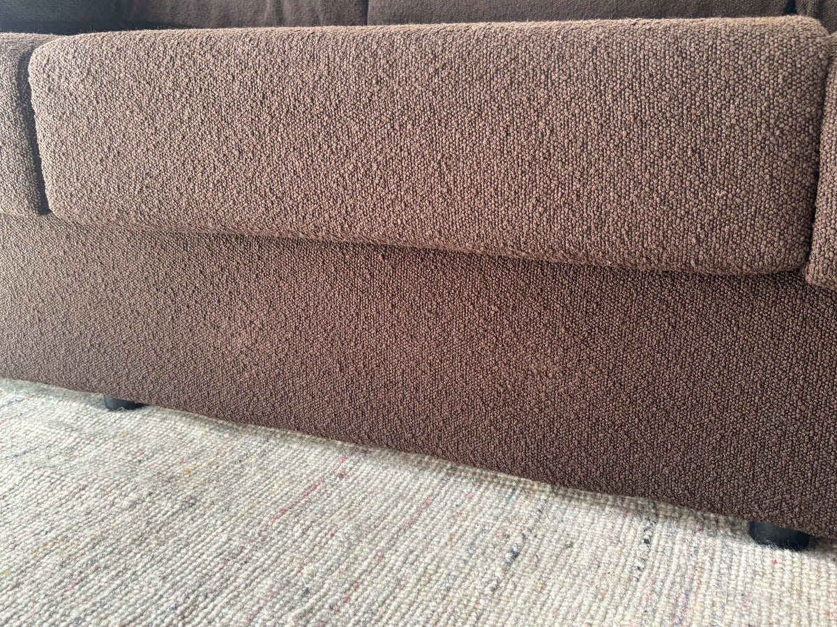 Custom Brown Boucle Sofa