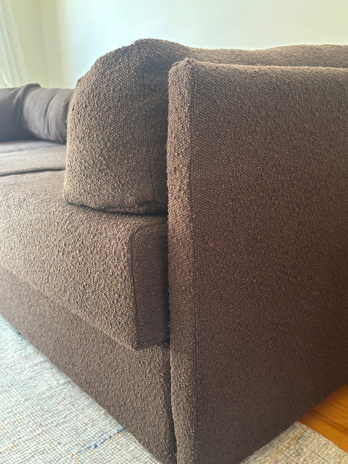Custom Brown Boucle Sofa