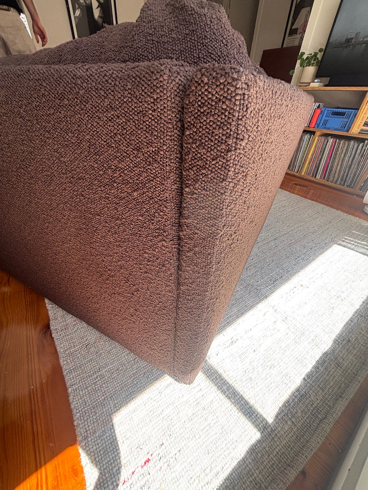 Custom Brown Boucle Sofa