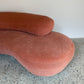 Peachy Velvet Curved Sofa