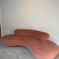 Peachy Velvet Curved Sofa