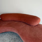 Peachy Velvet Curved Sofa