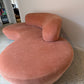 Peachy Velvet Curved Sofa