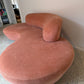 Peachy Velvet Curved Sofa