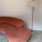 Peachy Velvet Curved Sofa